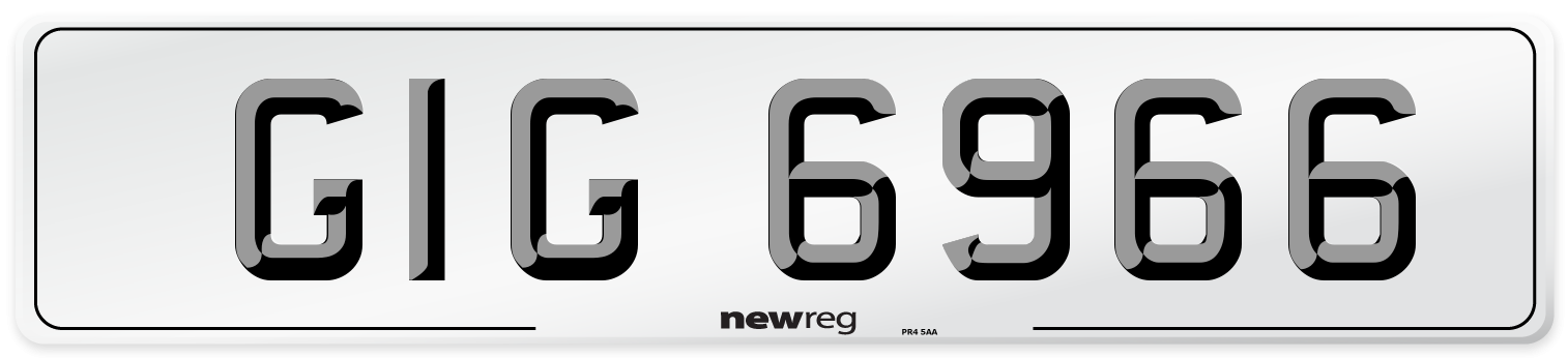 GIG 6966 Number Plate from New Reg